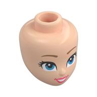 Tête de mini-poupée, sourcils beige foncé, yeux azur moyen, lèvres corail (Minidoll Head, Dark Tan Eyebrows, Medium Azure Eyes, Coral Lips)