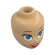 Tête de mini-poupée, sourcils rouge foncé, yeux azur foncé, lèvres rouges (Minidoll Head, Dark Red Eyebrows, Dark Azure Eyes, Red Lips)