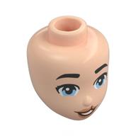 Tête de mini-poupée, sourcils noirs, yeux bleu clair vif, lièvre (Minidoll Head, Black Eyebrows, Bright Light Blue Eyes, Harelip)