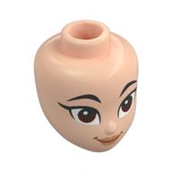 Tête de mini-poupée, sourcils noirs fins, œil-liner, yeux bruns (Minidoll Head, Thin Black Eyebrows, Eyeliner, Brown Eyes)