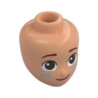 Tête de mini-poupée, sourcils brun rougeâtre, yeux brun foncé, taches de rousseur vert sable (Minidoll Head, Reddish Brown Eyebrows, Dark Brown Eyes, Sand Green Freckles)