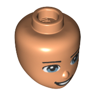 Tête de mini-poupée, yeux bleu clair vif, sourire bouche ouverte (Minidoll Head, Bright Light Blue Eyes, Open Mouth Smile)