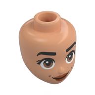 Tête de mini-poupée, sourcils noirs, yeux bruns, lèvres nougat (Minidoll Head, Black Eyebrows, Brown Eyes, Nougat Lips)