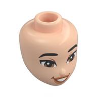 Tête de mini-poupée, sourcils noirs, yeux bruns, lèvres nougat, bouche ouverte (Minidoll Head, Black Eyebrows, Brown Eyes, Nougat Lips, Open Mouth)