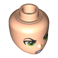 Tête de mini-poupée, sourcils en colère, yeux vert citron, motif imprimé sur les dents (lena luthor) (Minidoll Head, Angry Eyebrows, Lime Eyes, Teeth Print (Lena Luthor))