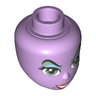 Tête de mini-poupée, yeux vert sable et avec ombre à paupières, lèvres rouges, grain de beauté noire motif imprimé (ursula) (Minidoll Head, Sand Green Eyes and with Eye Shadow, Red Lips, Black Beauty Mark Print (Ursula))