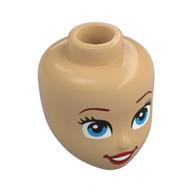 Tête de mini-poupée, sourcils rouge foncé, Yeux azur, lèvres rouges, sourire bouche ouverte (Minidoll Head, Dark Red Eyebrows, Azure Eyes, Red Lips, Open Mouth Smile)