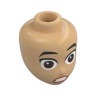 Tête de mini-poupée, sourcils noirs, yeux brun rougeâtre, lèvres nougat, effrayé (Minidoll Head, Black Eyebrows, Reddish Brown Eyes, Nougat Lips, Scared)