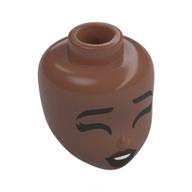 Visuel indicatif Rebrickable de Tête de mini-poupée, sourcils noirs, yeux fermés, lèvres rouge foncé (Minidoll Head, Black Eyebrows, Closed Eyes, Dark Red Lips)