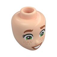 Visuel indicatif Rebrickable de Tête de mini-poupée, sourcils orange foncé, yeux vert olive, taches de rousseur, lèvres nougat, inquiet (Minidoll Head, Dark Orange Eyebrows, Olive Green Eyes, Freckles, Nougat Lips, Worried)