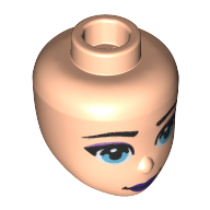 Tête de mini-poupée, yeux bleus, œil-liner violet, lèvres pourpre (Minidoll Head, Blue Eyes, Purple Eyeliner, Purple Lips)
