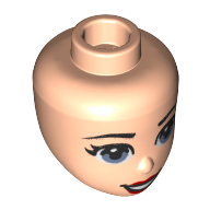 Tête de mini-poupée, yeux bleu moyen, lèvres rouges, dents ouvertes (Minidoll Head, Medium Blue Eyes, Red Lips, Open Mouth Teeth)
