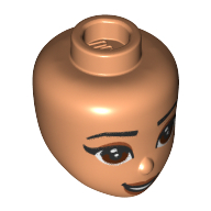 Tête de mini-poupée, Cils, Yeux bruns, Lèvres brunes (Jasmin) (Minidoll Head, Eyelashes, Brown Eyes, Brown Lips (Jasmine))