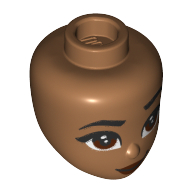 Tête de mini-poupée, yeux brun rougeâtre, lèvres rouge foncé (Minidoll Head, Reddish Brown Eyes, Dark Red Lips)