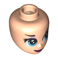 Tête de mini-poupée, yeux bleu moyen, fard à paupières lavande, lèvres pourpre (Minidoll Head, Medium Blue Eyes, Lavender Eye Shadow, Purple Lips)