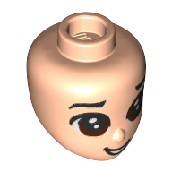 Tête de mini-poupée, yeux brun rougeâtre, bouche ouverte (Minidoll Head, Reddish Brown Eyes, Open Mouth)