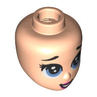 Tête de mini-poupée, yeux bleu moyen, bouche ouverte, lèvres roses (Minidoll Head, Medium Blue Eyes, Open Mouth, Pink Lips)