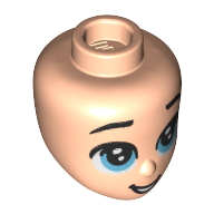 Tête de mini-poupée, yeux bleu moyen, bouche ouverte (Minidoll Head, Medium Blue Eyes, Open Mouth)