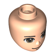 Tête de mini-poupée, yeux beige foncé et bruns (Minidoll Head, Dark Tan / Brown Eyes)