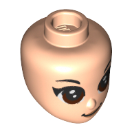 Tête de mini-poupée, yeux brun rougeâtre, lèvres roses (Minidoll Head, Reddish Brown Eyes, Pink Lips)