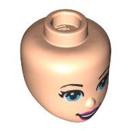 Tête de mini-poupée, yeux azur moyen, lèvres rose foncé (Minidoll Head, Medium Azure Eyes, Dark Pink Lips)