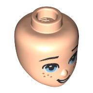 Tête de mini-poupée, yeux bleu clair vif, bouche ouverte, taches de rousseur (Minidoll Head, Bright Light Blue Eyes, Open Mouth, Freckles)