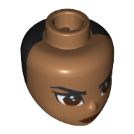 Tête de mini-poupée, brun rougeâtre, yeux arrière, noir dos imprimé (Minidoll Head, Reddish Brown, Stern Eyes, Black Backside Print)