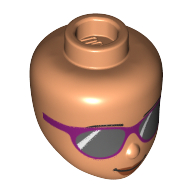 Tête de mini-poupée, Lunettes de soleil violettes (personne aveugle) (Minidoll Head, Purple Sunglasses (Blind Person))