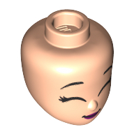 Tête de mini-poupée, yeux fermés, lèvres roses foncées (Minidoll Head, Closed Eyes, Dark Pink Lips)