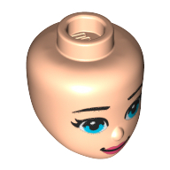 Tête de mini-poupée, yeux bleu moyen, lèvres corail (Minidoll Head, Medium Blue Eyes, Coral Lips)