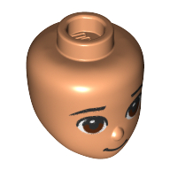 Tête de mini-poupée, motif : yeux brun foncé (Minidoll Head, Dark Brown Eyes Print)