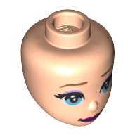 Tête de mini-poupée, yeux azur moyen, fard à paupières lavande, motif : lèvres rose foncé (Minidoll Head, Medium Azure Eyes, Lavender Eye Shadow, Dark Pink Lips Print)