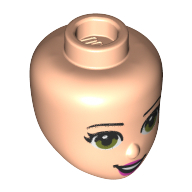 Tête de mini-poupée, yeux vert olive, lèvres roses, bouche ouverte (Minidoll Head, Olive Green Eyes, Pink Lips, Open Mouth)