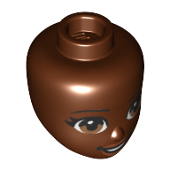 Tête de mini-poupée, yeux et lèvres noisette motif imprimé (Minidoll Head, Hazel Eyes and Lips Print)