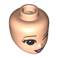 Visuel indicatif Rebrickable de Tête de mini-poupée, clin d'œil, bouche ouverte, motif imprimé œil brun (Minidoll Head, Wink, Open Mouth, Brown Eye Print)