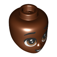Tête de mini-poupée, Grands Yeux Bruns, motif : bouche ouverte (Minidoll Head, Big Brown Eyes, Open Mouth Print)