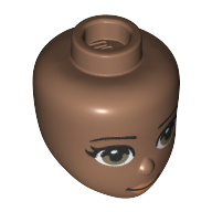 Tête de mini-poupée, yeux vert olive, motif : lèvres roses (Minidoll Head, Olive Green Eyes, Pink Lips Print)