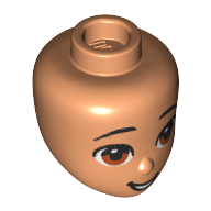 Tête de mini-poupée, Yeux bruns, Motif imprimé sourire (Minidoll Head, Brown Eyes, Smile Print)