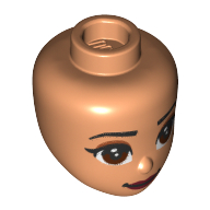 Tête de mini-poupée, yeux brun rougeâtre, motif : lèvres rouge foncé (Minidoll Head, Reddish Brown Eyes, Dark Red Lips Print)