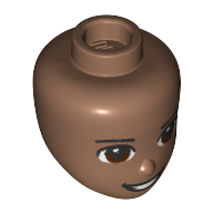 Tête de mini-poupée, yeux brun rougeâtre, motif : sourire bouche ouverte (Minidoll Head, Reddish Brown Eyes, Open Mouth Smile Print)