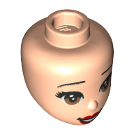 Tête de mini-poupée, lèvres rouges, motif : yeux brun clair (Minidoll Head, Red Lips, Light Brown Eyes Print)