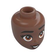 Tête de mini-poupée, Sourcils noirs, Brun clair Yeux imprimés (Minidoll Head, Black Eyebrows, Light Brown Eyes Print)
