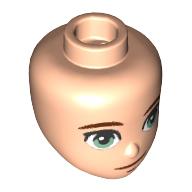 Tête de mini-poupée, Sourcils brun foncé, Yeux vert olive, Bouche fermée (Minidoll Head, Dark Brown Eyebrows, Olive Green Eyes, Closed Mouth)