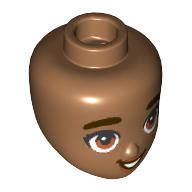 Tête de mini-poupée, sourcils brun foncé, yeux bruns, lèvres brun rougeâtre (Minidoll Head, Dark Brown Eyebrows, Brown Eyes, Reddish Brown Lips)