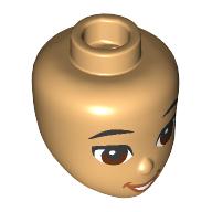 Tête de mini-poupée, sourcils noirs, yeux brun rougeâtre, motif : bouche ouverte (Minidoll Head, Black Eyebrows, Reddish Brown Eyes, Open Mouth Print)