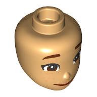 Tête de mini-poupée, sourcils brun rougeâtre, yeux, Finement fermé Motif imprimé Bouche (Minidoll Head, Reddish Brown Eyebrows, Eyes, Thin Closed Mouth Print)
