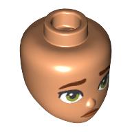 Visuel indicatif Rebrickable de Tête de mini-poupée, yeux vert olive, Motif imprimé triste (Minidoll Head, Olive Green Eyes, Sad Print)