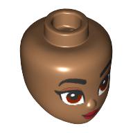 Tête de mini-poupée, sourcils noirs, yeux rouge foncé, motif : lèvres (Minidoll Head, Black Eyebrows, Dark Red Eyes, Lips Print)