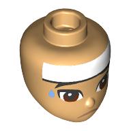 Tête de mini-poupée, yeux brun rougeâtre, goutte de sueur, bandeau blanc (Minidoll Head, Reddish Brown Eyes, Sweat Drop, White Headband)