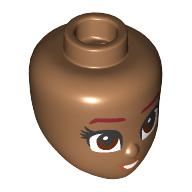 Tête de mini-poupée, sourcils rouge foncé, yeux brun rougeâtre, à la recherche de motif imprimé (Minidoll Head, Dark Red Eyebrows, Reddish Brown eyes, Looking Up Print)